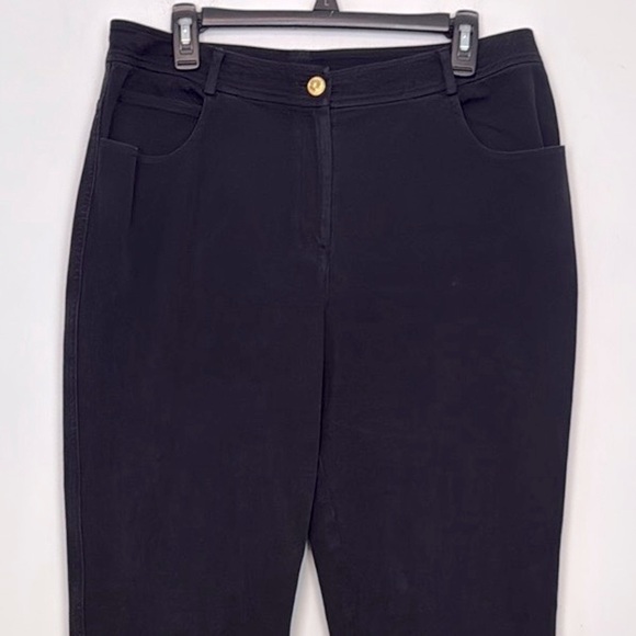 ST. JOHN Faded Black Denim Bootcut/Wide Leg Pants. Size 12. - Picture 2 of 10